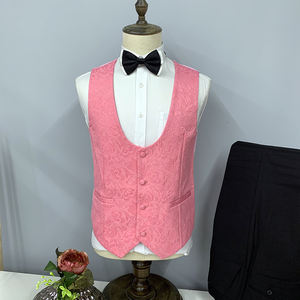 Nouveau design, vente en gros, élégant, italien, gilet rose cintré pour marié, grande <span class=keywords><strong>taille</strong></span>, costumes pour hommes, <span class=keywords><strong>blazer</strong></span> pour hommes - Product Image 3