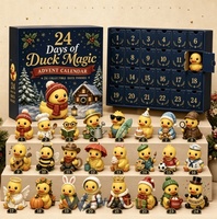 Calendrier de l'Avent Canard de Noël 24 Jours – Figurines de Canards en Caoutchouc à Collectionner – Boîte Mystère – Compte à Rebours – Coffret Cadeau Surprise – Mini Jouet Canard