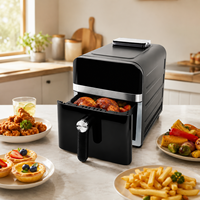 Appareil de cuisine OEM, friteuse à air chaud en acier inoxydable de 10 L, grande capacité, friteuse à air électrique pour une cuisine saine