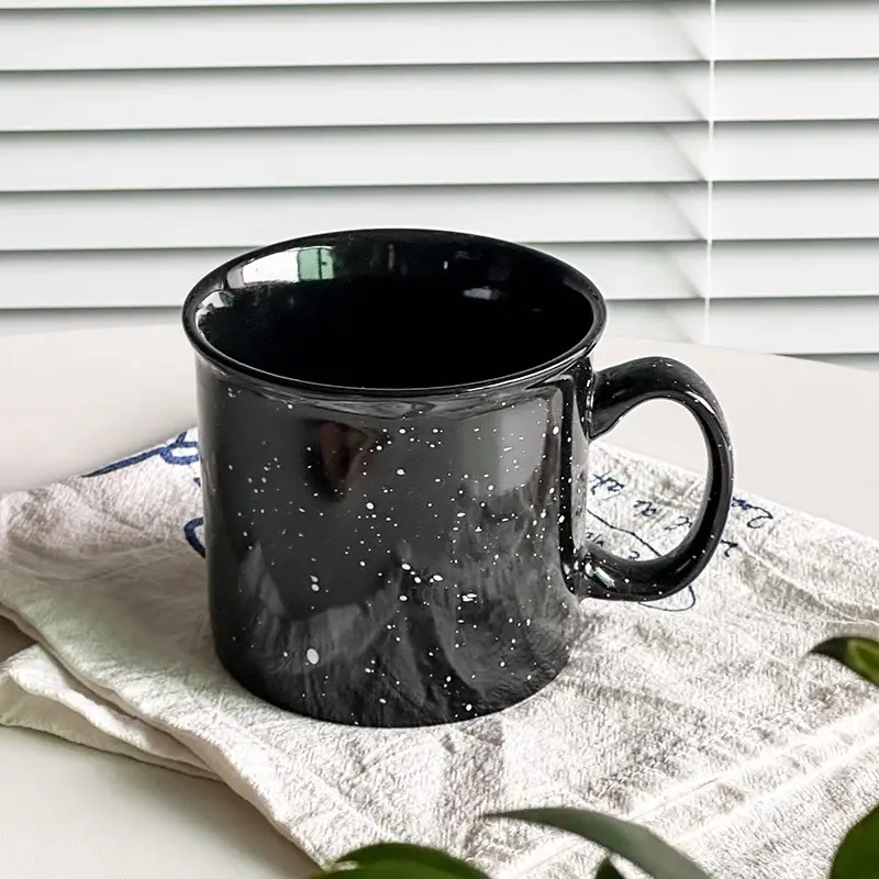 Bán buôn 12 oz biểu tượng tùy chỉnh in ấn Tea Cup gốm cốc cà phê gốm giả men cup