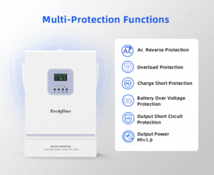 Mpptハイブリッドソーラーインバーター4kw 4000w DC-ACオンオフグリッドグリッドタイドインバーターDC 24VバッテリーデュアルAC出力 - Product Image 2