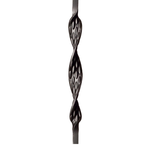 Balaustre <span class=keywords><strong>de</strong></span> hierro forjado artesanal <span class=keywords><strong>de</strong></span> una sola cinta, 1/2" x 44", con husillo negro para barandales <span class=keywords><strong>de</strong></span> escalera <span class=keywords><strong>de</strong></span> estilo tradicional <span class=keywords><strong>de</strong></span> herrero - Product Image 2