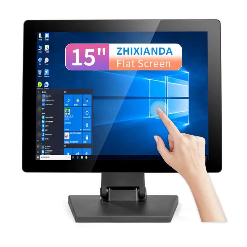 Zhixianda จอภาพทัชสกรีน15นิ้วแบบสัมผัสหน้าจอ LCD TFT HD เต็มแผงหน้าจอสัมผัสความจุจากโรงงาน