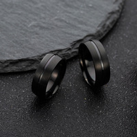 Bague en Acier Inoxydable Noir Mat Titane pour Homme, Ne Se Décolore Pas, Nouvelle Collection, Idéale pour Père