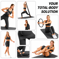 Anneau Magique de Yoga et Pilates Durable à Double Poignée Wuwei, Noir, Rigide, avec Logo – Accessoire de Fitness pour l'Entraînement (Vente en Gros)