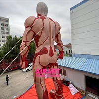 Ballon gonflable géant en forme de titan homme avec tissu musculaire humain apparent pour décorations d'activités