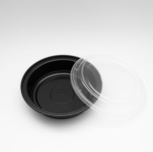 Hacamy negro de plástico transparente para llevar desechable microondas PP almuerzo contenedor de embalaje de alimentos al por mayor - Product Image 1