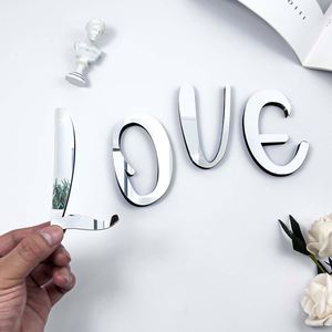 Pegatinas de Pared de Acrílico con Letras Inglesas, Pegatinas Decorativas para el Hogar, Pegatinas de Pared con Espejo, Diseño de Letras Lindas y Gruesas, Venta al por Mayor - Product Image 5