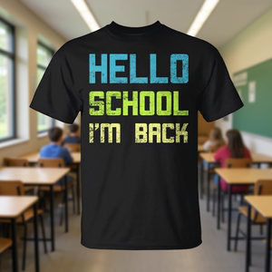 Camiseta Promocional Personalizable con Diseño Impreso: Hola Escuela, Regresé - Product Image 3