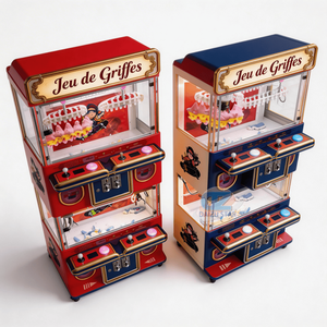 Mini-machine à grue pour 4 joueurs avec accepteur <span class=keywords><strong>de</strong></span> pièces et lecteur <span class=keywords><strong>de</strong></span> <span class=keywords><strong>cartes</strong></span>, jeu d'arcade personnalisé, son réaliste, lumières clignotantes, version anglaise - Product Image 6