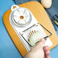 Coupe-œufs 2 en 1 avec fil en acier inoxydable pour la cuisine