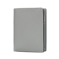 Dompet Kulit Asli Hitam Mewah Custom Harga Pabrik, Anti RFID, Tempat Kartu dan Koin, Dilengkapi Kancing dan Resleting