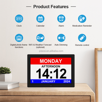 Pros jam Alarm kalender Digital 12 ", FHD tampilan besar jam peredupan otomatis tanggal non-langganan jam bekicot 76is