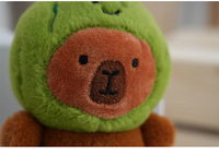Porte-clés en peluche mignon de dessin animé Capybara, porte-clés en forme de fruits, jouets en peluche, porte-clés Capybara en forme de fraise, pastèque, ananas