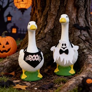 Décoration d'Halloween : oie triangulaire pour porche, écharpe citrouille, costume d'animal pour la Fête des Fantômes, araignée qui couine - Product Image 2