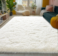 Modern Shaggy Carpets Rug for Boys Girls Dorm Nursery Home Decor Aesthetic, Upgrade Non-Slip Durable Cream White
