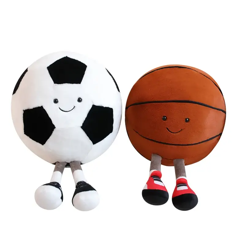 J345 Soft Plush Toy basquete Futebol Futebol Bola Travesseiro New Custom Kids Cartoon Decoração Soccer Ball Plush Toy