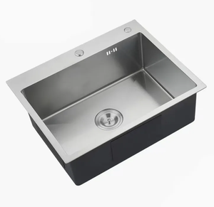 Évier de cuisine OEM en acier inoxydable à cuve unique, fait main, finition brossée mate noire, à poser sur comptoir, sanitaire, adapté aux restaurants - Product Image 2