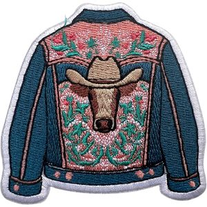 Patch brodé thermocollant personnalisé pour veste en jean de cowboy, pour sacs à dos, vêtements, tissu denim - Product Image 1
