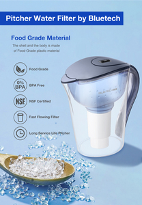 Carafe filtrante à <span class=keywords><strong>eau</strong></span> manuelle en plastique de 3,5 L, filtres en charbon actif PPF, protection contre les métaux lourds, filtre écologique léger - Product Image 5