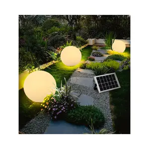Solar Lawn Globe Light led 16 Color Changing Remote Controlled Globe Lamp Waterproof Solar Powered Plastic Globe