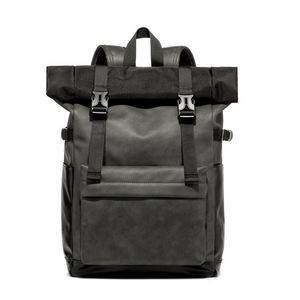 Custom logo PU Leather Waterproof Sports Backpack Men Laptop Bag School Bag Fashion College Bags Backpack - Product Image 1