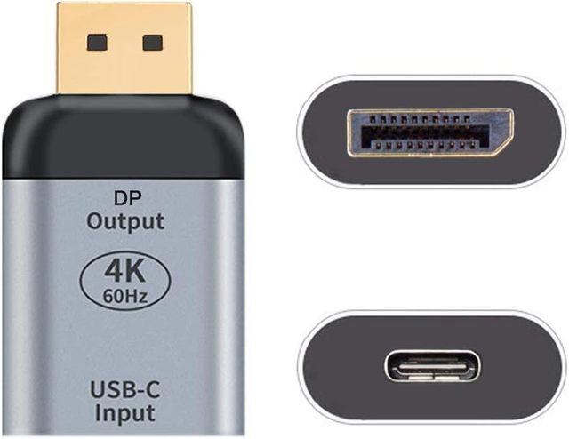 HANTAI Brand New USB-C Adapter Aluminum Alloy Short Circuit Protection DC Output Plug Play 4K60Hz CAD Designer Monitor