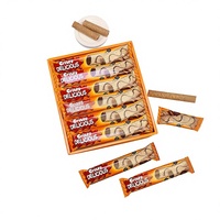Biscuits gaufrettes semi-moelleuses personnalisées sous marque privée, bâtonnets de friandises chinoises sucrées halal, bonbons fourrés au chocolat artificiels