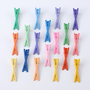X-Shaped Duckbill Hair <b>Clip</b> 6.5cm Metal Seamless Hair <b>Clip</b> For Child Daily Use Macaron Color Bangs Accessory - Product Image 4