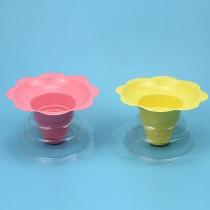 4oz 8oz Colorful <b>Plastic</b> Flower Shaped Snow Cone Shaved Ice Drip <b>Cups</b> Ice Cream Bowls for Kids Party - Product Image 3