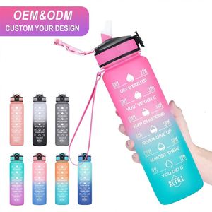 Botellas de Agua Deportivas Portátiles para Exteriores con Logotipo Personalizado, Botella de Plástico Personalizada, Taza con Degradado - Product Image 1