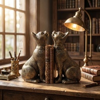 Serre-livres en résine en forme de chat mignon, support de livre en forme d'animal, décoration artistique pour la maison, le bureau et le bureau d'étude, vente en gros