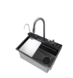 Évier de cuisine moderne en acier inoxydable, design rectangulaire à cuve unique - Product Image 3