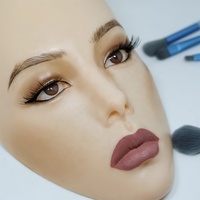 Masque de Modélisation pour Débutants en Silicone et Cuir, Panneau d'Entraînement au Maquillage Complet du Visage, Outil d'Entraînement au Maquillage