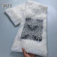 Dentelle africaine française blanche perlée de sequins 5023, tissu en maille haut de gamme, dentelle de luxe nigériane en gros pour robe de mariée