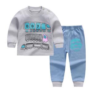 Ensemble bébé confortable quatre saisons, imprimé cartoon, vêtements pour bébés unisexes, ensembles de vêtements pour enfants, garçons - Product Image 5