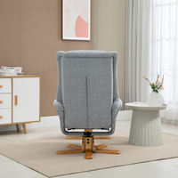 Sillón Reclinable Moderno con Respaldo Cómodo, Tapizado en Lino, con Otomana