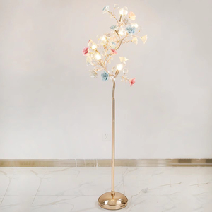 Meerosee thiết kế nghệ thuật Đèn sàn cho phòng khách gốm hoa Đèn sàn sang trọng đầy màu sắc gốm đứng ánh sáng md98053 - Product Image 2