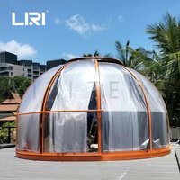 Tente dôme transparente en cristal igloo à bulles pour hôtel de luxe avec salle de bain