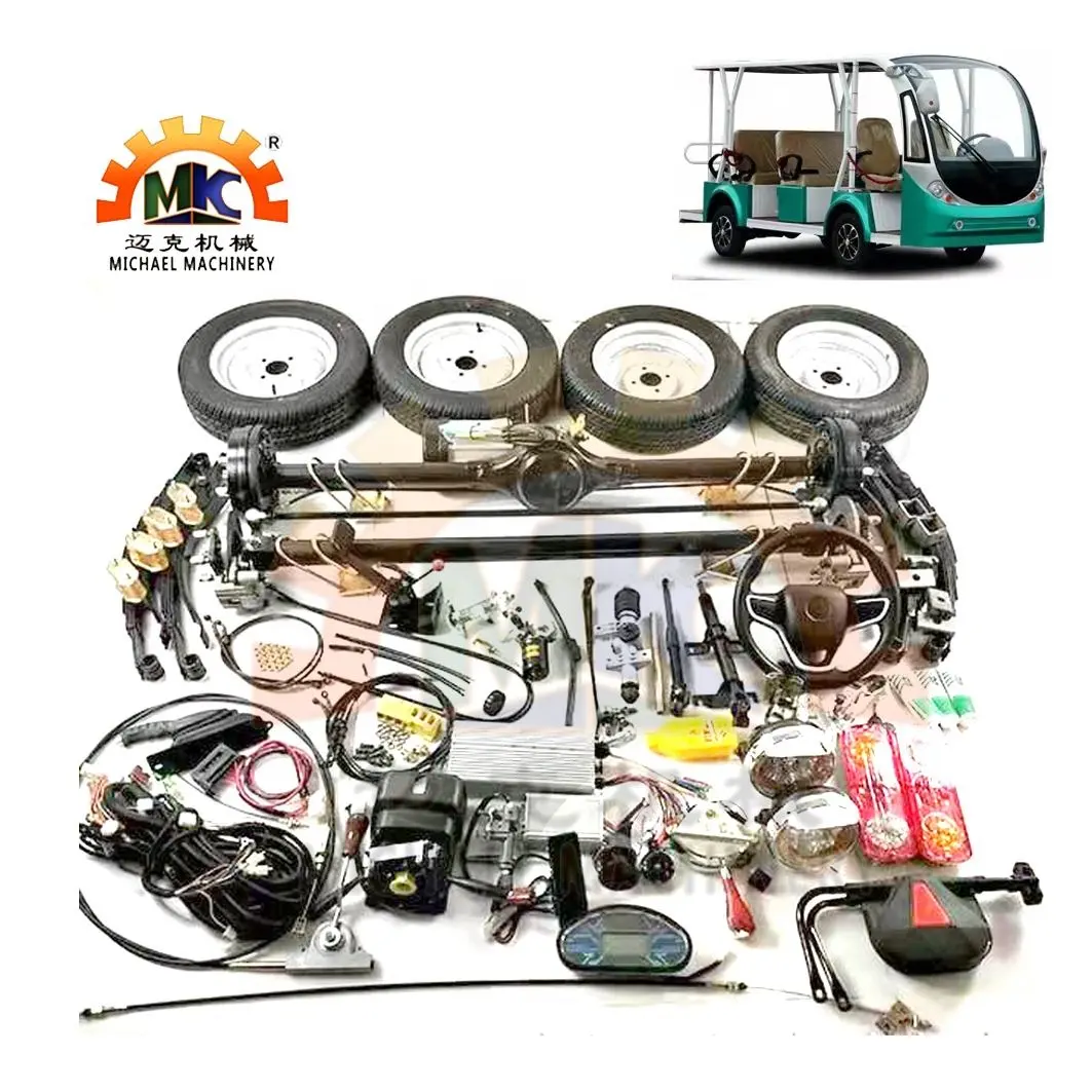 Komplettes Chassis Parts Kit Niedriggeschwindigkeits-Elektro fahrzeug Auto Roller Buggy Vorder-/Hinterrad achse mit 3KW BLDC Motor und Controller