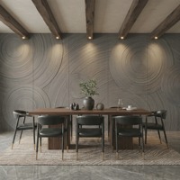 Panneau mural texturé à rainures circulaires, panneau en bois massif à rainures courbes, panneau mural décoratif en relief 3D pour hôtel, villa