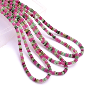 Cuentas Heishi Redondas Lisas de Esmeralda y Rubí de 4mm-5mm, Piedras Preciosas Naturales Raras, Cuentas Sueltas para Joyería - Product Image 5