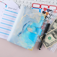 Reliure à anneaux A6 en PU avec logo personnalisé, style enveloppe, reliure économique en gros, 6 anneaux, carnet de reliure économique
