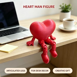 3D Printed Articulated Heart Man Figurine Red Plastic <b>Desk</b> <b>Ornament</b> Valentine Gift Home Decor - Product Image 5