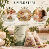 Sachets de bain botaniques en gros à la rose, lavande et camomille – Bain de fleurs aux herbes – Formule et emballage personnalisés OEM/ODM