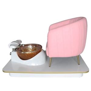 European Style Acrylic Base Metal Frame Pedicure Chair Integrated Foot Bath Leisure Massage Customizable Color Spa/Nail Salon - Product Image 4