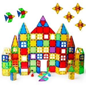 Blocos de construção magnéticos para crianças, blocos de construção arco-íris 120 peças, blocos magnéticos para crianças, 100 peças