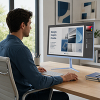 21,5 Zoll FHD Farb-Computermonitor VA-Panel 1920x1080 PC-Bildschirm HDMI VGA Eingang VESA-Montierbar für Büro Zuhause OEM Großhandel