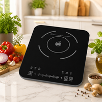 Plaque chauffante électrique à induction portable 2200W à brûleur unique avec plaque en verre pour la cuisson domestique et hôtelière