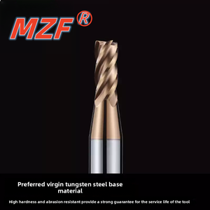 HRC55 درجة عشري طحن نقطة القاطع التنغستن سبائك الصلب 4-حافة المغلفة نقطة نهاية مطحنة القاطع مسطحة القاع - Product Image 3